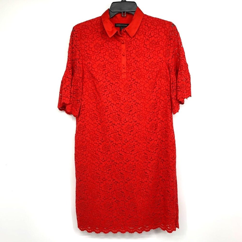 Banana Republic Red Lace Polo Shift Dress
